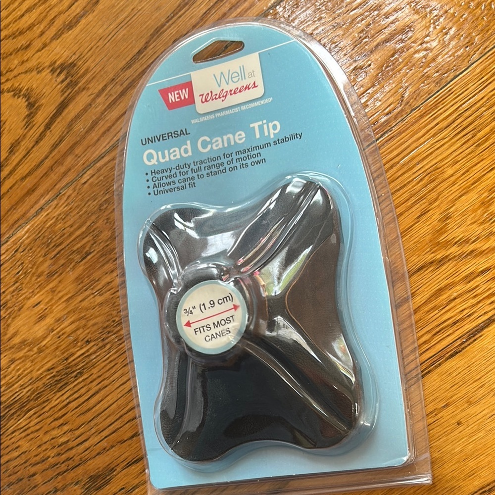 Universal Quad Cane Tip.  New in Package.  Walgreens purchase.  Universal Fit